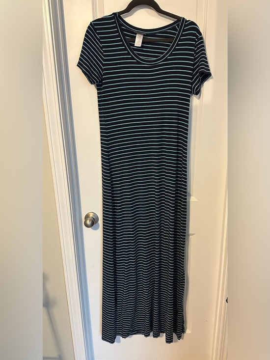 Tommy Bahama Dresses & Skirts - Tommy Bahama Navy and Teal Striped Short Sleeve Maxi Dress